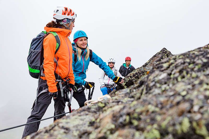 Hikers Climbing in Ischgl