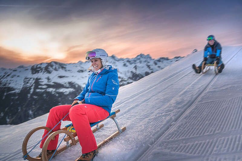 Tobogganing in Ischgl